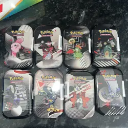 Pokemon Black Bolt & White Flare Full Art Set Unova Mini Tin Sealed (8 Tins) - Image 2