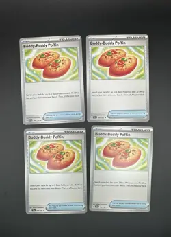 4x Buddy-Buddy Poffin 144/162 Temporal Forces Pokemon TCG Playset NM - Image 1