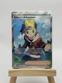 Pokemon TCG Destined Rivals Ethan's Adventure Full Art Trainer Card 221/182 - Image 1
