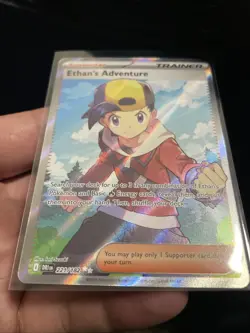Pokemon TCG Destined Rivals Ethan's Adventure Full Art Trainer Card 221/182 - Image 3