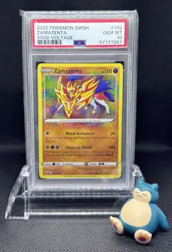 2020 POKEMON SWORD & SHIELD VIVID VOLTAGE #102 ZAMAZENTA PSA 10 - Image 1