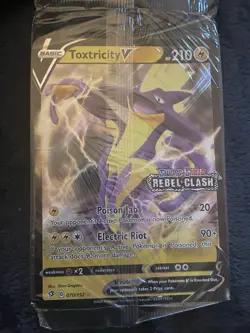 Pokemon Card Toxtricity V 070/192 Rebel Clash STAMPED Promo Jumbo Sealed N/M - Image 1