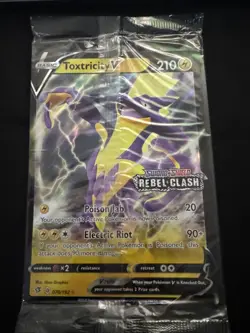 Pokemon Card Toxtricity V 070/192 Rebel Clash STAMPED Promo Jumbo Sealed N/M - Image 1