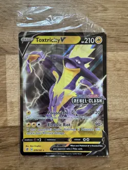 Pokemon Card Toxtricity V 070/192 Rebel Clash STAMPED Promo Jumbo Sealed N/M - Image 1