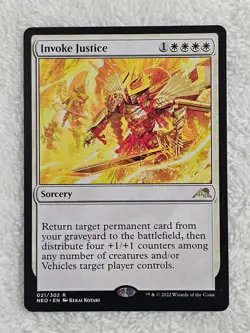 MTG Invoke Justice #21 Kamigawa: Neon Dynasty Magic Gathering Card Rare NM - Image 1