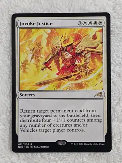 MTG Invoke Justice #21 Kamigawa: Neon Dynasty Magic Gathering Card Rare NM - Image 2
