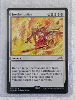 MTG Invoke Justice #21 Kamigawa: Neon Dynasty Magic Gathering Card Rare NM - Image 4