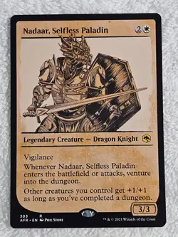 MTG Nadaar, Selfless Paladin Showcase #303 Adventures in the Forgotten Realms NM - Image 1