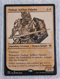 MTG Nadaar, Selfless Paladin Showcase #303 Adventures in the Forgotten Realms NM - Image 4