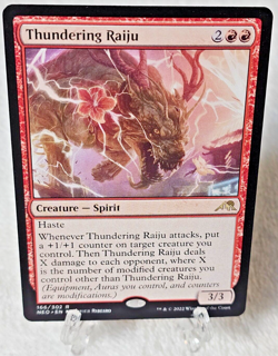 MTG Thundering Raiju Kamigawa Neon Dynasty #166 Magic Card Rare NM - Image 1