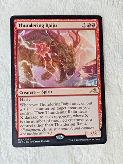 MTG Thundering Raiju Kamigawa Neon Dynasty #166 Magic Card Rare NM - Image 2