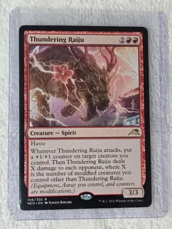 MTG Thundering Raiju Kamigawa Neon Dynasty #166 Magic Card Rare NM - Image 4