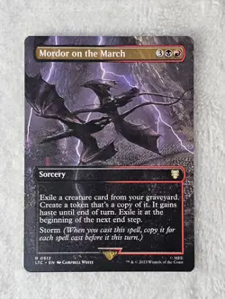 MTG Mordor on the March (Borderless) #512 The Lord of the Rings Card Rare NM - Image 1
