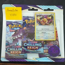 NEW SEALED Pokemon Chilling Reign 3 Pack Blister- Eevee Promo Card - Image 1