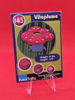 Vileplume 45 Poke Trivia Pokemon Card Mewtwo Strikes Back Movie Scene 1998 NM- - Image 1