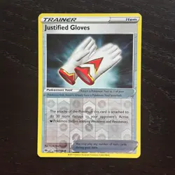 Justified Gloves 143/198 Pokemon Chilling Reign SWSH Reverse Holo Uncommon NM - Image 1