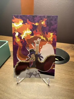 NM Gigantamax Charizard & Leon Bromide Holo Card Japan Pokemon Tournament Battle - Image 1