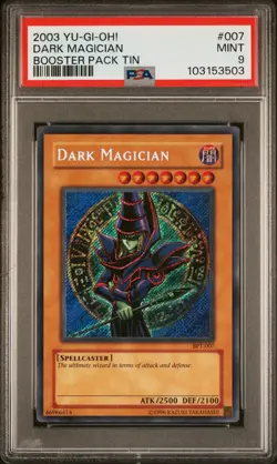 YUGIOH DARK MAGICIAN Booster Pack Tin Secret Rare BPT-007 PSA 9 MINT - Image 1