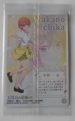 The Quintessential Quintuplets Wafers C01 Nakano Ichika Character Card - Image 2