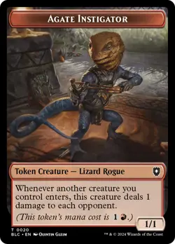 MTG Agate Instigator // Rabbit Double-Sided Token [Bloomburrow Commander Tokens - Image 1