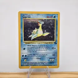 Pokemon TCG Lapras 10/62 Fossil Holo Rare Water WOTC LP - Image 1