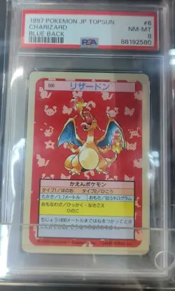 PSA 8 NM-MT CHARIZARD BLUE BACK 1997 POKEMON JP TOPSUN #6 EXTREMLY RARE - Image 1