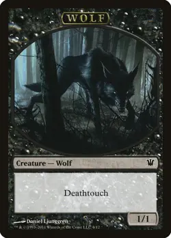 1x Wolf Token (deathtouch) - LP- Innistrad Block - SPARROW MAGIC mtg - Image 1