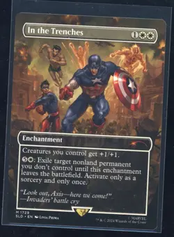 2024 MTG Secret Lair Marvel's Captain America Rainbow Foil #1729 In the Trenches - Image 1