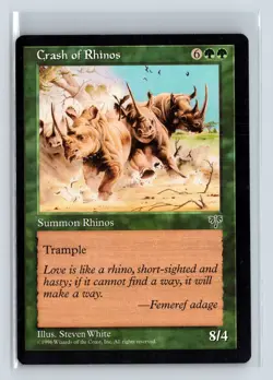 CRASH OF RHINOS - MTG Magic the Gathering Card - Mirage - Common - Image 1