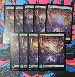 9x Swamp (0274) x9 NM Foil Borderless MTG Duskmourn Unplayed Magic The Gathering - Image 1