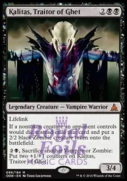 Kalitas Traitor of Ghet 1x FOIL OGW MTG Oath of the Gatewatch Mythic MINT black - Image 1