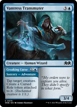 MTG Vantress Transmuter // Croaking Curse [Wilds of Eldraine] Near Mint Magic - Image 1