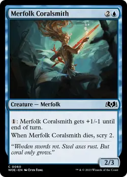 MTG Merfolk Coralsmith [Wilds of Eldraine] Near Mint Magic - Image 1