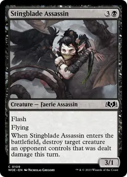 MTG Stingblade Assassin [Wilds of Eldraine] Near Mint Magic - Image 1