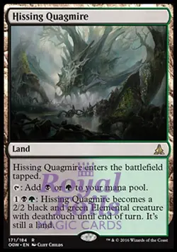 Hissing Quagmire 1x FOIL OGW MTG Oath of the Gatewatch Rare MINT black grn land - Image 1