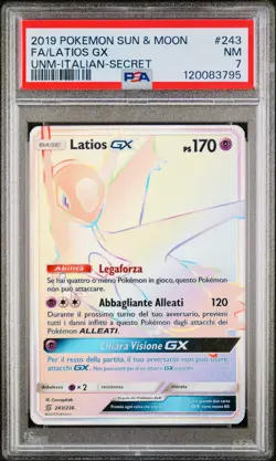 POKEMON PSA 7 LATIOS GX SECRET RARE 243/236 UNIFIED MINDS ITALIANO 2019 POP 1!🌍 - Image 1
