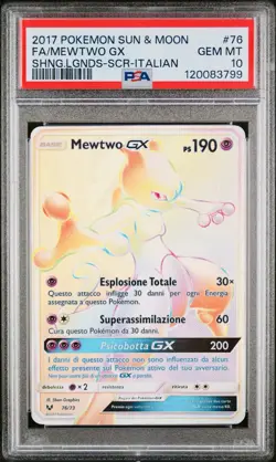 POKEMON PSA 10 MEWTWO GX SECRET RARE 76/73 SHINING LEGENDS ITALIANO 2017 POP 1🌍 - Image 1