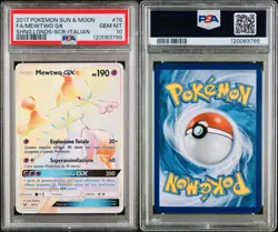 POKEMON PSA 10 MEWTWO GX SECRET RARE 76/73 SHINING LEGENDS ITALIANO 2017 POP 1🌍 - Image 3