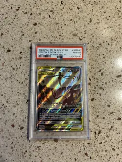 2020 POKEMON SM BLACK STAR PROMO TAG TEAM POWERS COLL ESPEON & DEOXYS GX PSA 8 - Image 1