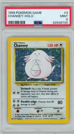 1999 Pokemon Game Base Chansey-Holo #3 PSA 9 - Image 1