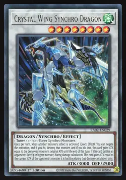 Crystal Wing Synchro Dragon - RA02-EN029 - Ultra Rare - 1st Edition Yugioh - Image 1