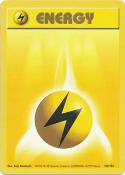 Lightning Energy 100/102 Base Set Vintage 1999 Pokemon Card - Image 1