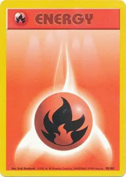 Fire Energy 98/102 Base Set Vintage 1999 Pokemon Card - Image 1