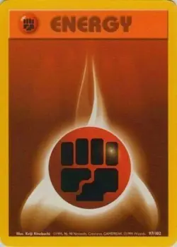 Fighting Energy 97/102 Base Set Vintage 1999 Pokemon Card - Image 1