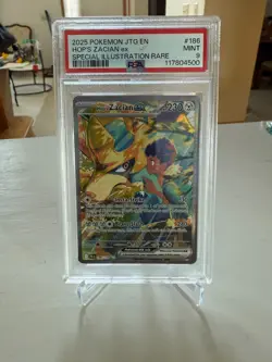 Pokemon TCG Hops Zacian EX Full Art Holo Card 186/159 Journey Together PSA 9 - Image 1