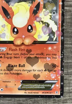 2016 Pokemon TCG CARD XY Generations Flareon EX #RC6 MP - Image 2