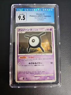 Pokemon TCG Unown X 252 Japanese Card CGC 10 9.5 POP 1 - Image 1