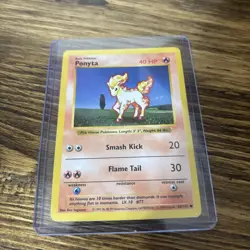 Ponyta 60/102 - Shadowless Base Set - Non-Holo Pokemon Card D8 - Image 1