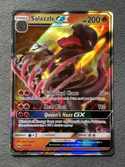 Salazzle GX 25/147 2017 Sun & Moon Burning Shadows NM Pokemon Card Full Art Holo - Image 1