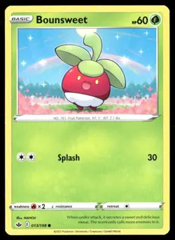 2021 Chilling Reign Set Pokemon Card 013 Bounsweet NM - Image 1